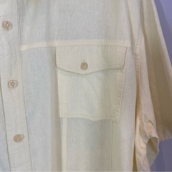 Britches Linen  Cotton Blend Button Down Short Sleeve Shirt Sz 2XLT - Picture 3 of 6